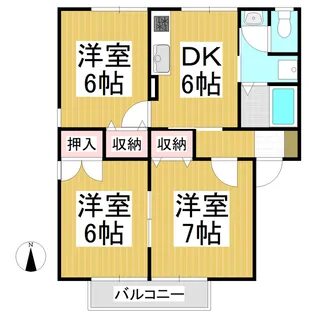 ハイカムール丸田【205号室】の間取り