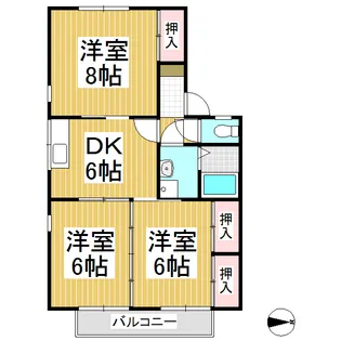 グリーンパーク丸田【102号室】の間取り