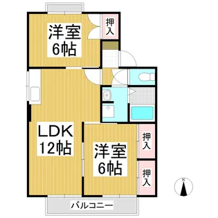 グリーン伊藤 A棟【102号室】の間取り