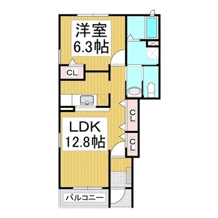プラシードナツメ E棟【1階】の間取り
