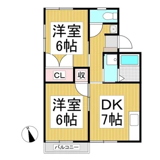 アトゥレ篠ノ井【202号室】の間取り