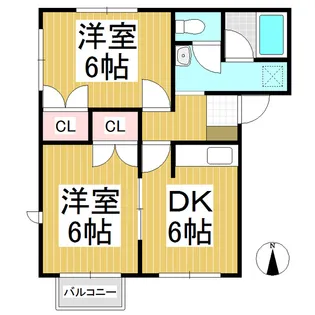 ボヌールM&K【102号室】の間取り