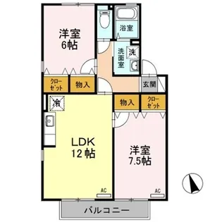 アバンサール ミヤオ【2階】の間取り