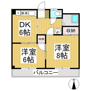 千曲グリーンハイツ【302号室】の間取り