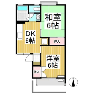 ローゼハイツ吉田 北館【101号室】の間取り