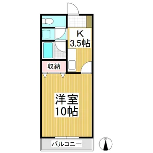 セントグレース長野Ⅱ【201号室】の間取り