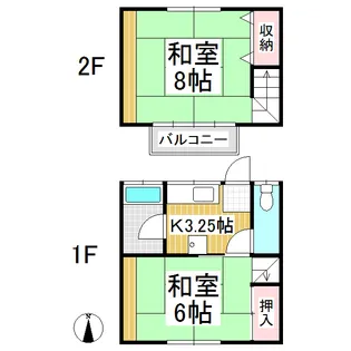 長野県千曲市上山田【テラスハウス】の間取り