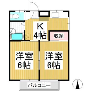 コーポプルメリア B棟【201号室】の間取り