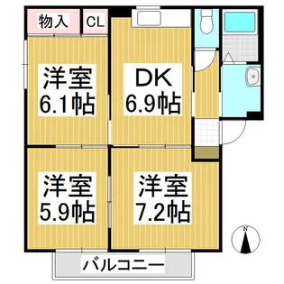 Joy TA【101号室】の間取り