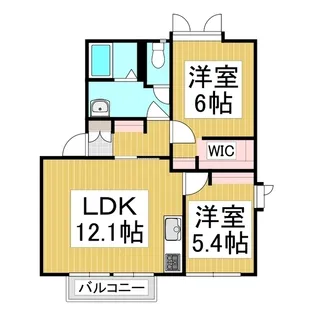 メゾンクレール原Ⅱ B棟【201号室】の間取り
