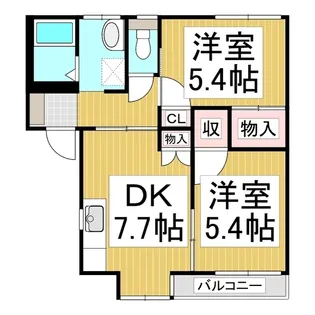 ラプラスゆう W棟【202号室】の間取り
