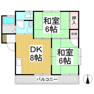 ハイツ松風【201号室】の間取り