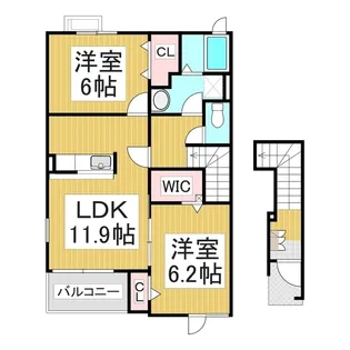 ブリッサ宮 A棟【2階】の間取り