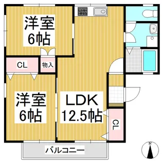 フォーダイアモンズタウン C棟【208号室】の間取り