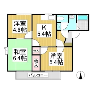 フローレス稲里 NE【101号室】の間取り