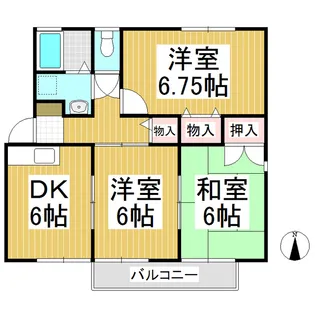 ハイカムール大北 B棟【101号室】の間取り