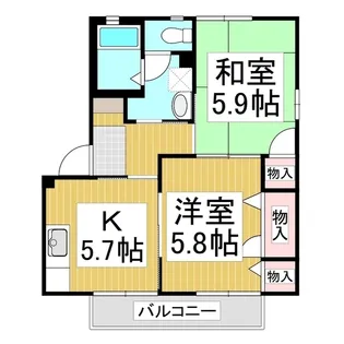 シェル上池田 B棟【1階】の間取り