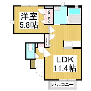 ポラリス C棟【102号室】の間取り