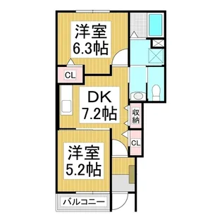 アプリコット(大東)【1階】の間取り