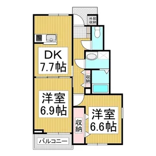 フローレンス松代【1階】の間取り