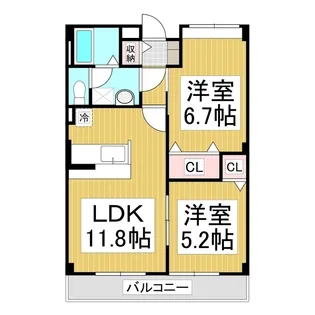 トーラスHARA【1階】の間取り