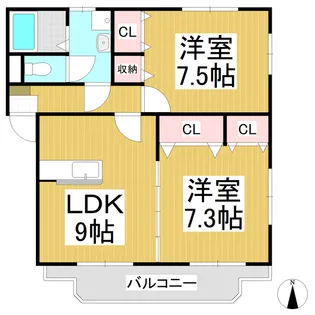 パークサイドガーデン【101号室】の間取り