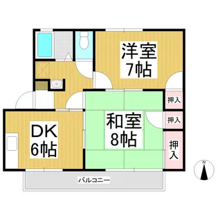 ジュネス上氷鉋 B棟【103号室】の間取り