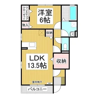 ルミナス三本柳 A棟【102号室】の間取り