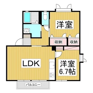 オリンピア寺町 A棟【101号室】の間取り