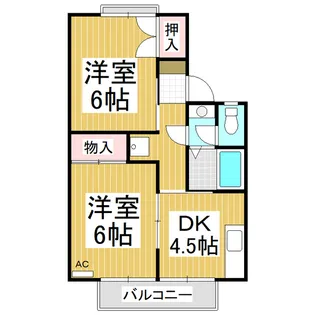 フォーダイヤモンズタウン A棟【2階】の間取り
