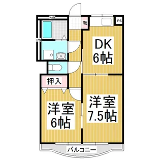 ロイヤルマンション優【2階】の間取り