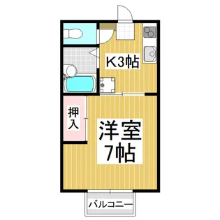 てぃんかあべる【2-B号室】の間取り