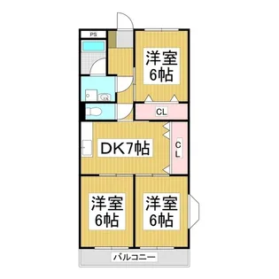 Limpia明金【201号室】の間取り