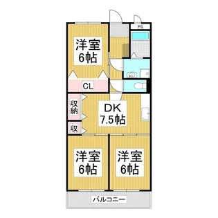 Limpia明金【301号室】の間取り