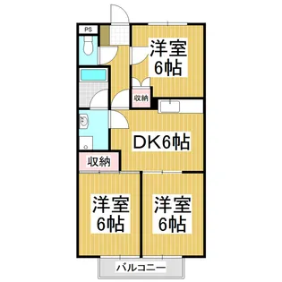 Surplus Threeハイマート明金A【201号室】の間取り
