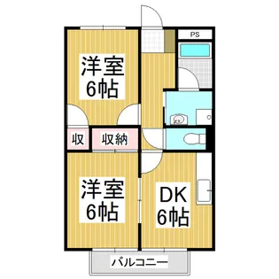 Surplus Twoサンハイツ小林A【1階】の間取り