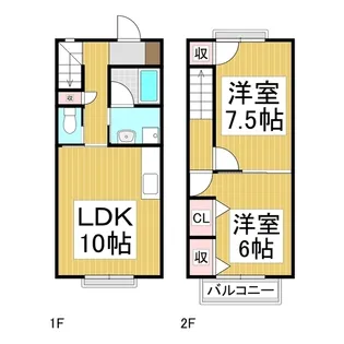 長野県飯田市山本【テラスハウス】の間取り