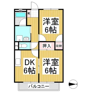 きたはらA【105号室】の間取り