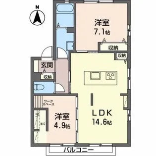 マルベリーハイツ A【101号室】の間取り