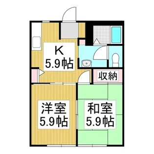 フレグランス金沢 B【201号室】の間取り