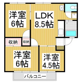 Tハイム砂払【1-202号室】の間取り