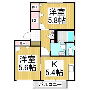 ラフレール エス【201号室】の間取り