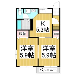 フレグランス・ハッピーTEN A【203号室】の間取り