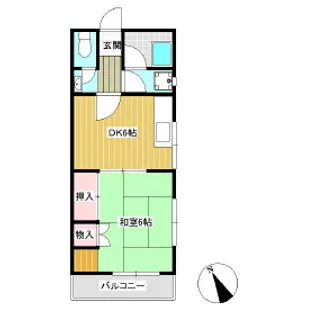 コーポ熊谷B【206号室】の間取り
