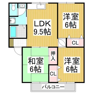 ハイツかわばた【203号室】の間取り