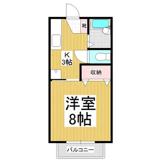 チェリーフィールド中村【101号室】の間取り