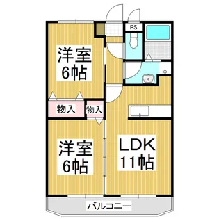 ハミルトングレイス【104号室】の間取り