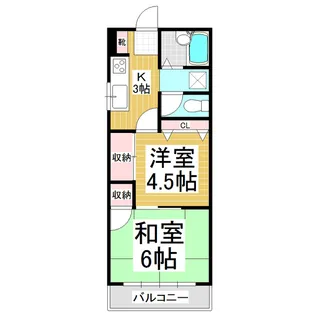 いつぼハイツ【202号室】の間取り