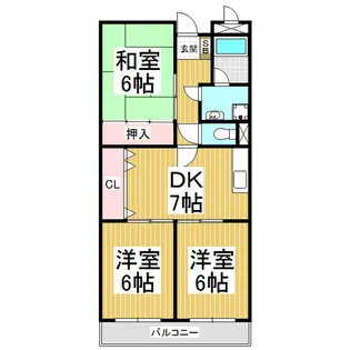 リンピア伊那【303号室】の間取り