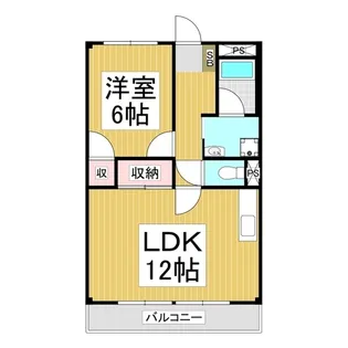 サンセール下小沢【102号室】の間取り